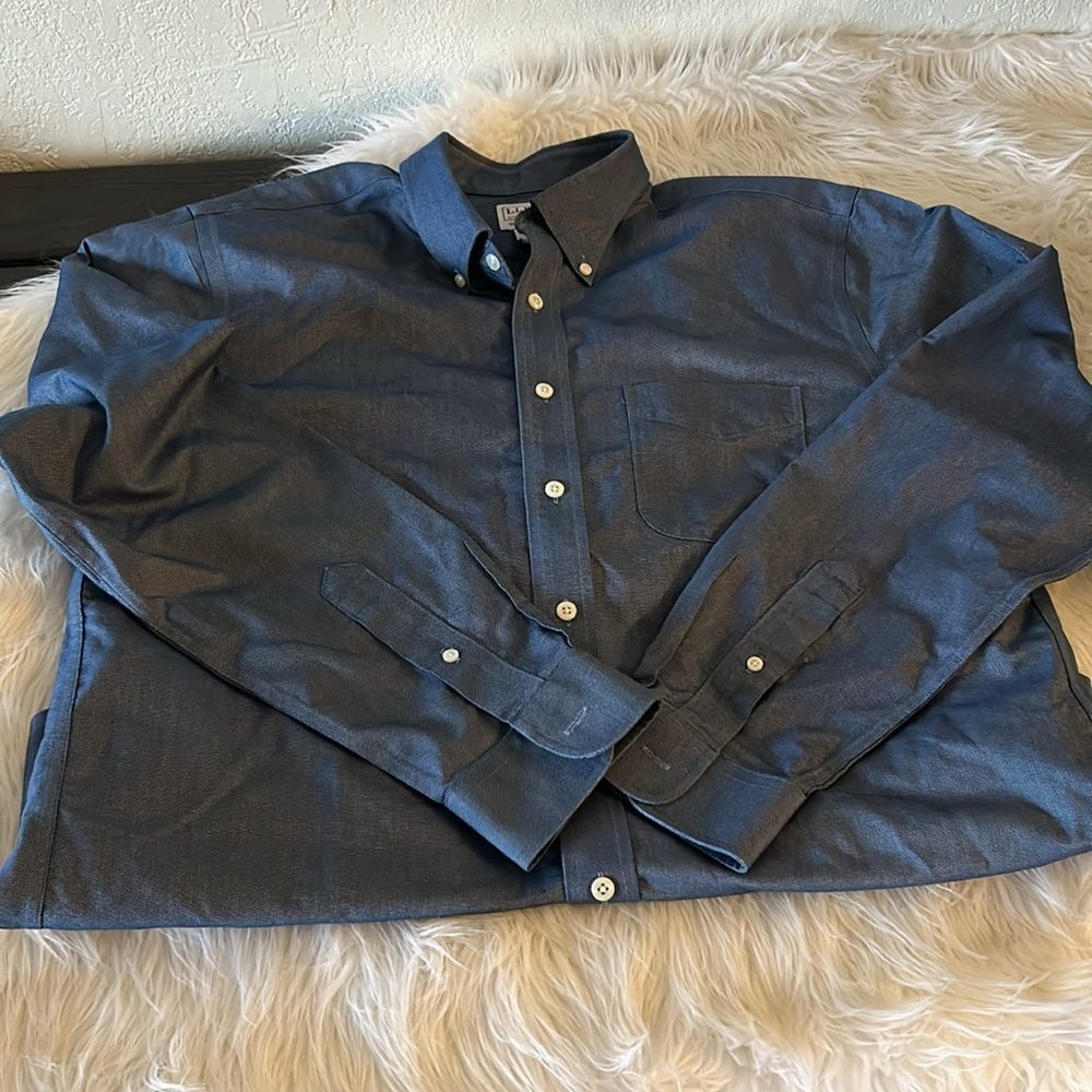 LL Beans Men's shirt long sleeve blue size 16-35 100% cotton🔥